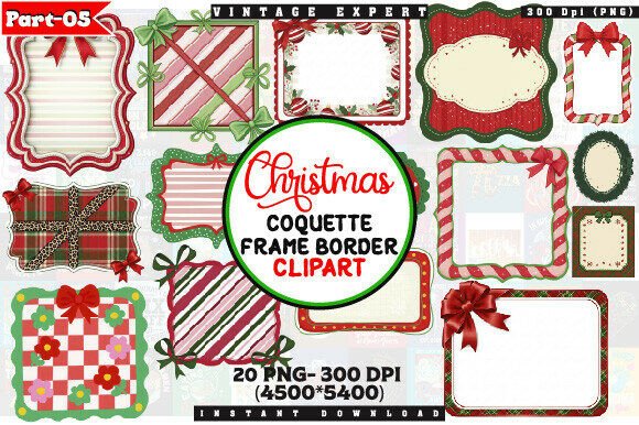 Download Christmas Scrapbook Frame Clipart Bundle - Scrapbook frame clipart Collection