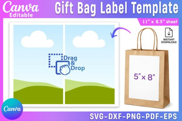 Download Gift Bag Label Template | Editable Canva - Editable canva Collection