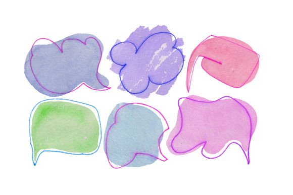 Download Watercolor Dialog Shapes - Premium Resources