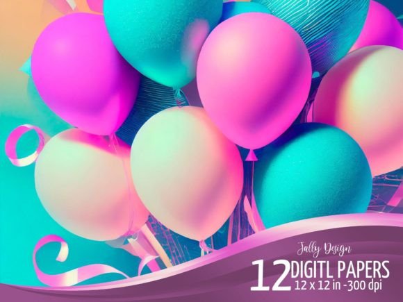 Download Violet and Blue Neon Birthday Balloons - Birthday balloons Collection